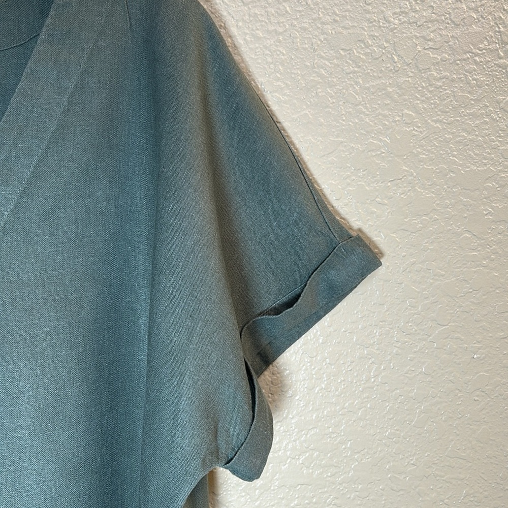 UNIVERSAL THREAD Linen Boho Bohemian Minimalist Lagan Look Boxy Fit Top - Picture 5 of 10